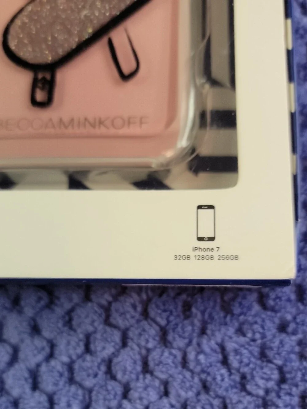 Rebecca Minkoff Pink iPhone 7 Cell Phone Case with Glitter Heart Motif